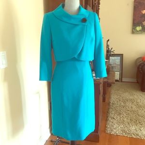 TAHARI blue dress and top